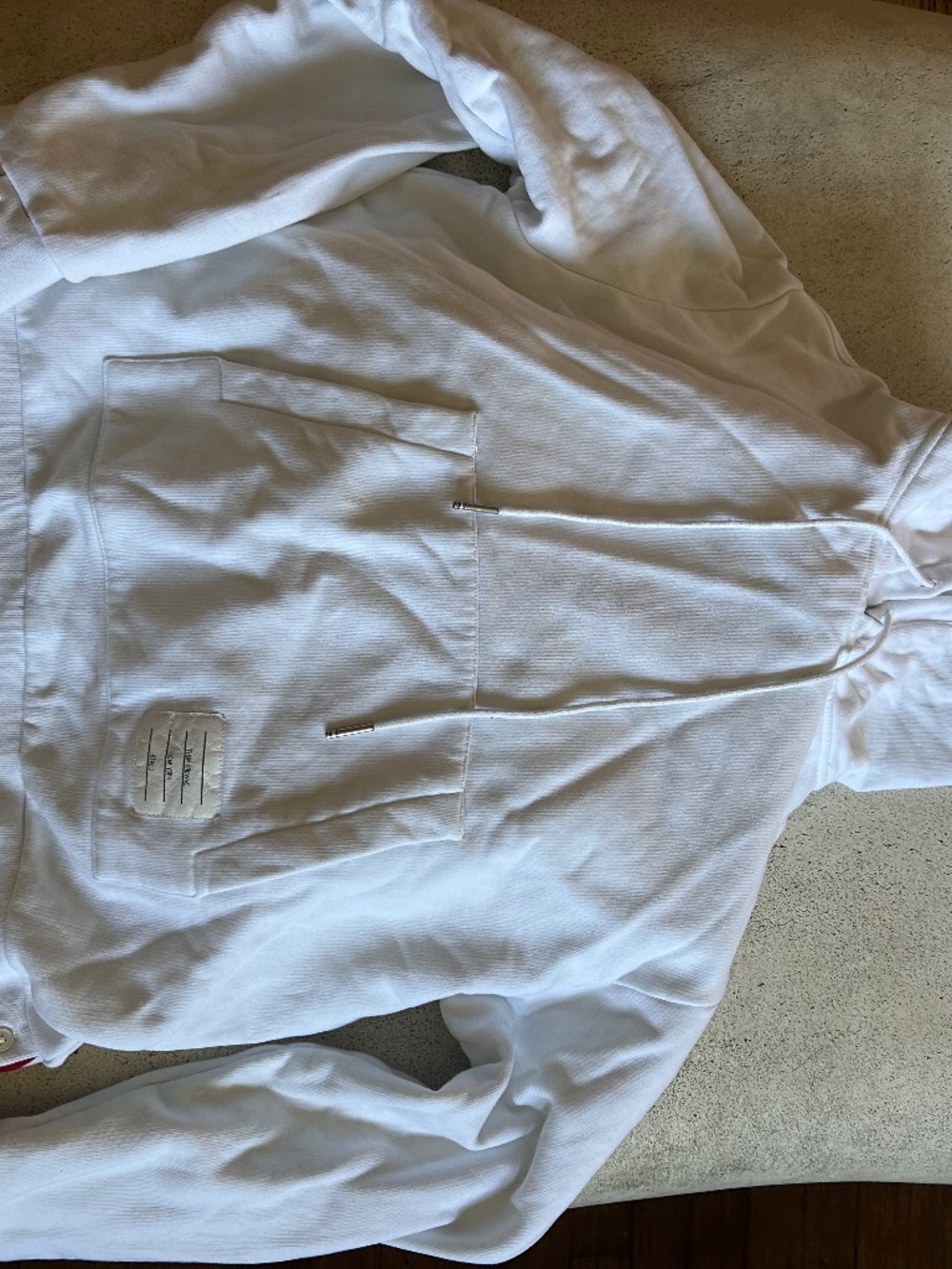 Thom Browne white hoodie hooded sweatshirt size 2 (runs small)